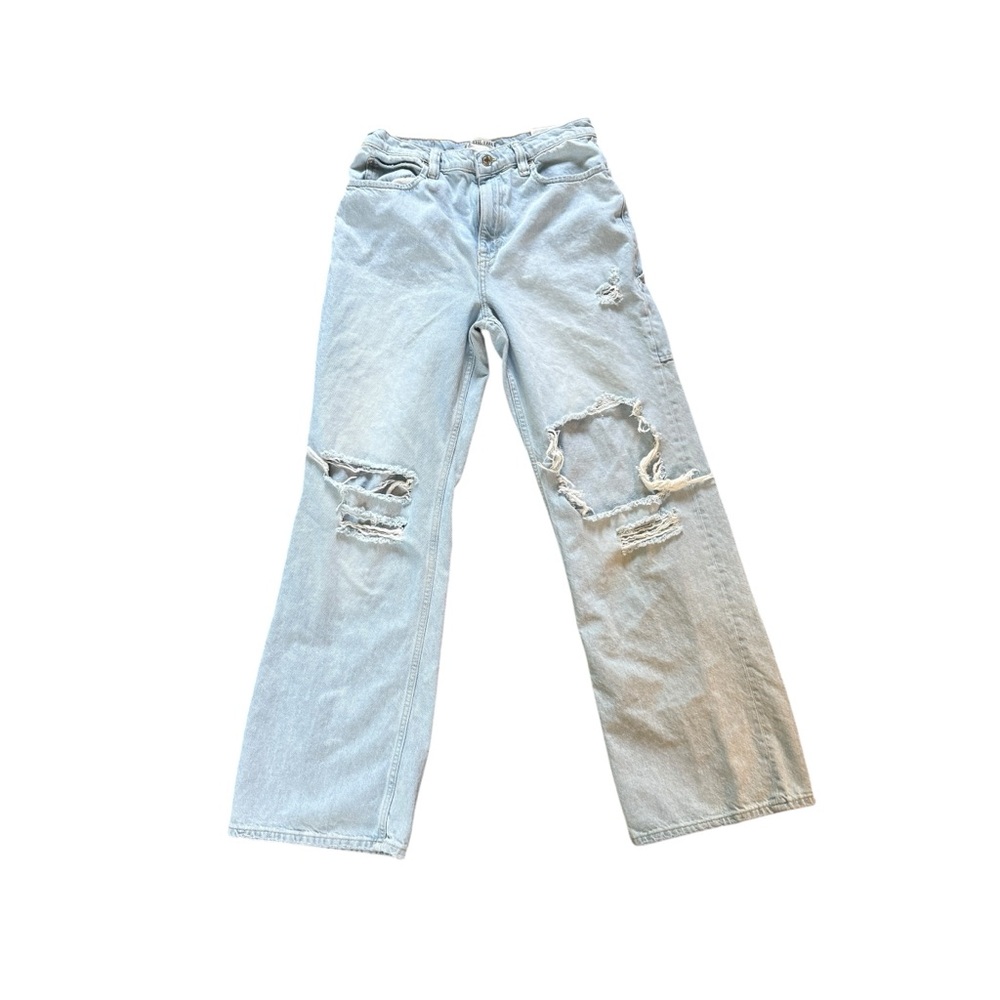 We The Free Light Blue Distressed Flare Jeans